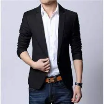 Cotton Mens Black Blazer